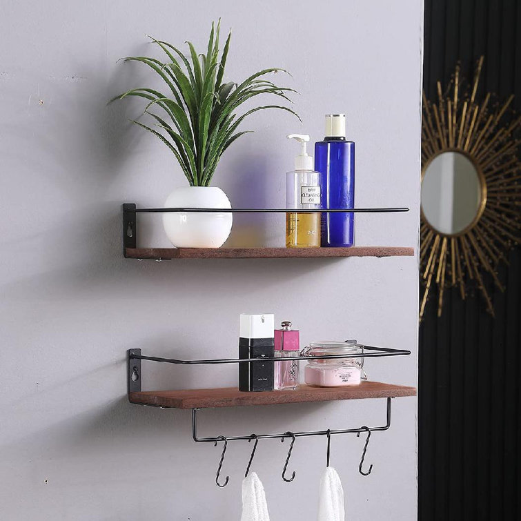 Floating Bathroom Shelf with Rail Everything Bathroom